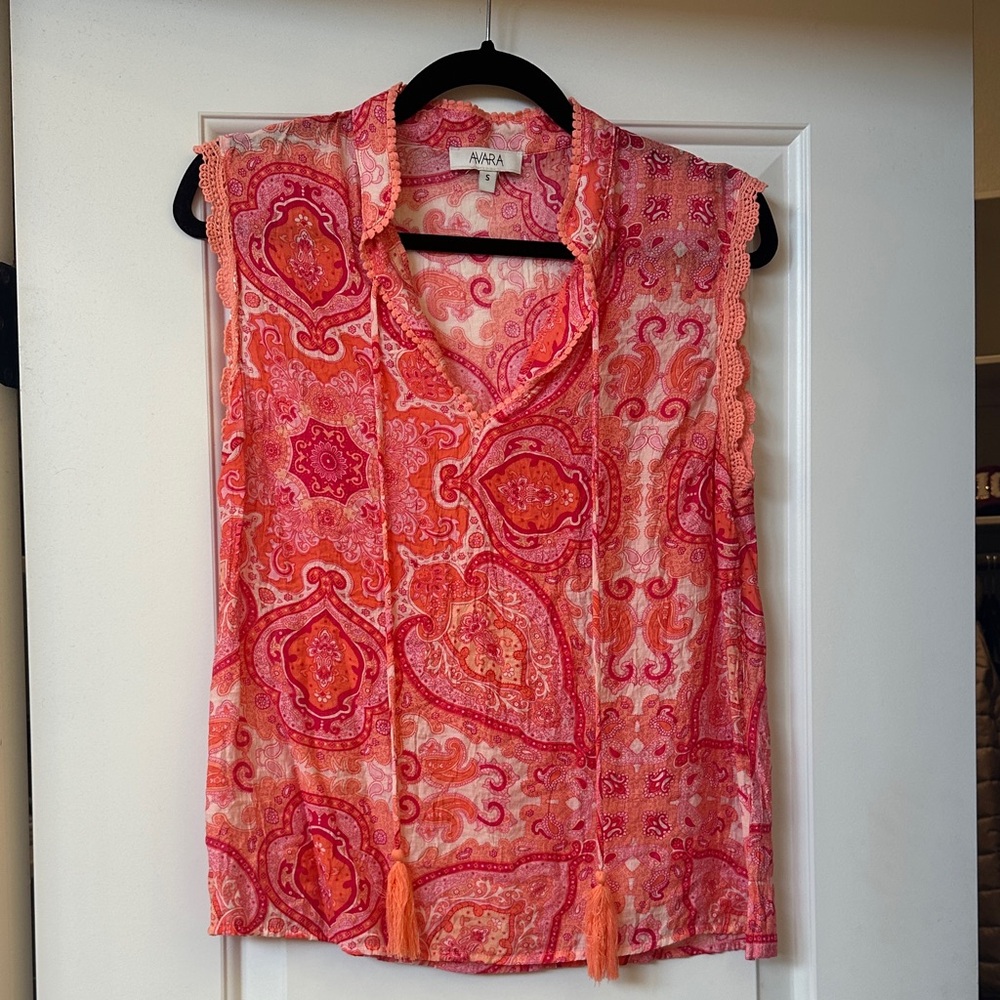 Vibrant Paisley Sleeveless Blouse